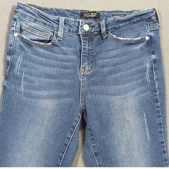 Judy Blue Jeans Women's 30 Blue Skinny Fit Denim Tulip Hems - Picture 3 of 11